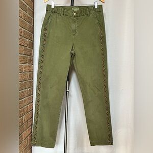 Coldwater Creek Olive Green Side-Trim Pants